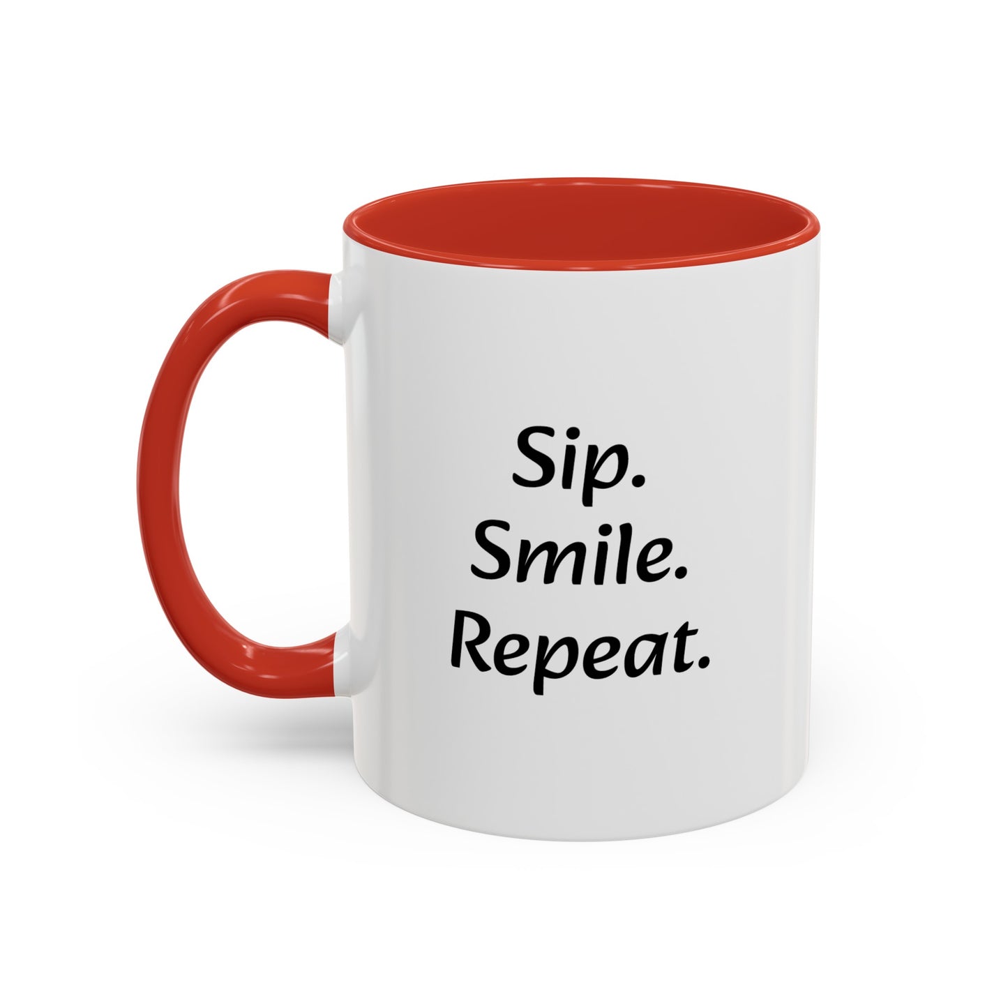 "Sip.Smile.Repeat." Accent Coffee Mug (11, 15oz)