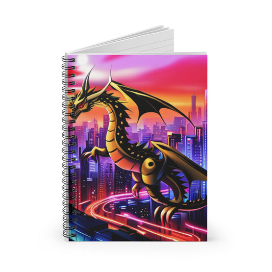 Robo-Dragon Anime Art - Spiral Notebook - 8" x 6"