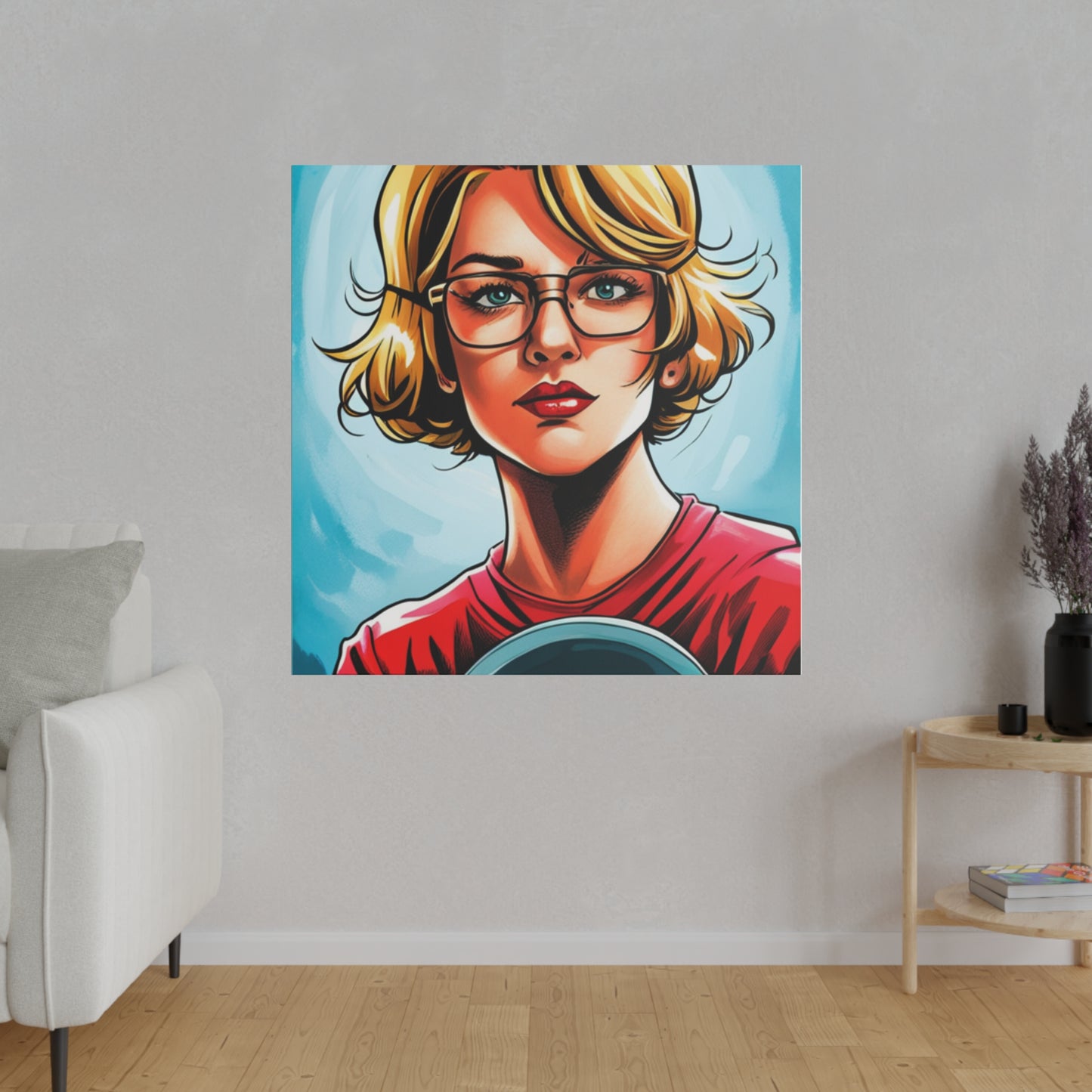 Comic Art, Female Model on Matte Canvas, Stretched, 0.75"