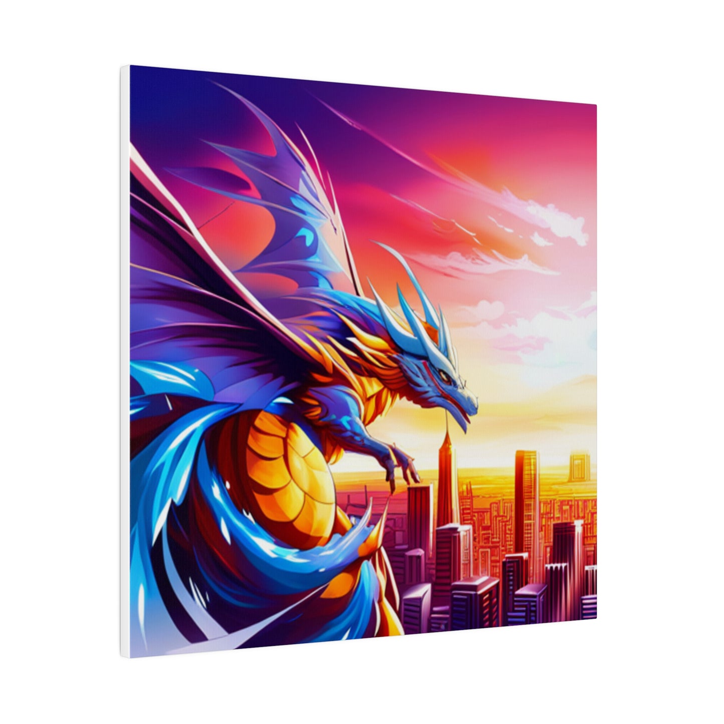 Dragon Cityscape - Matte Canvas, Stretched, 0.75"