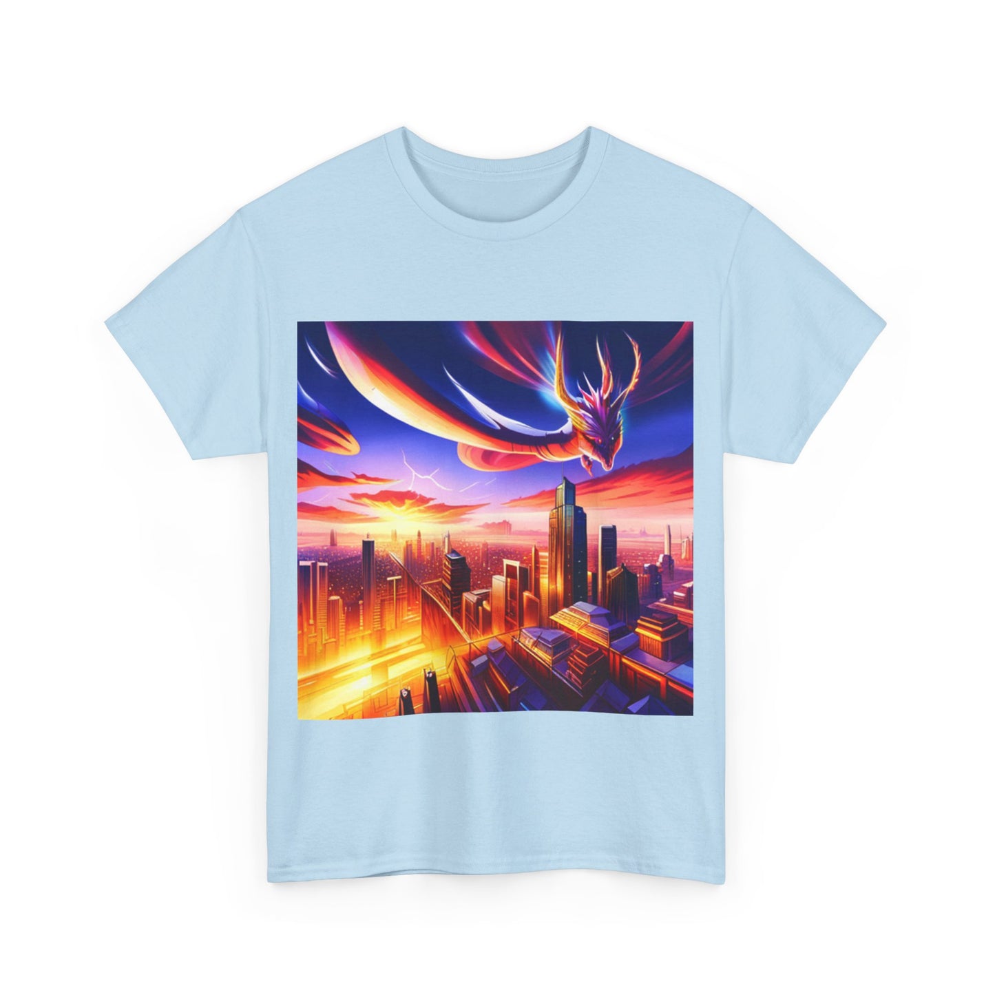 Soaring Dragon Cityscape Graphic Tee