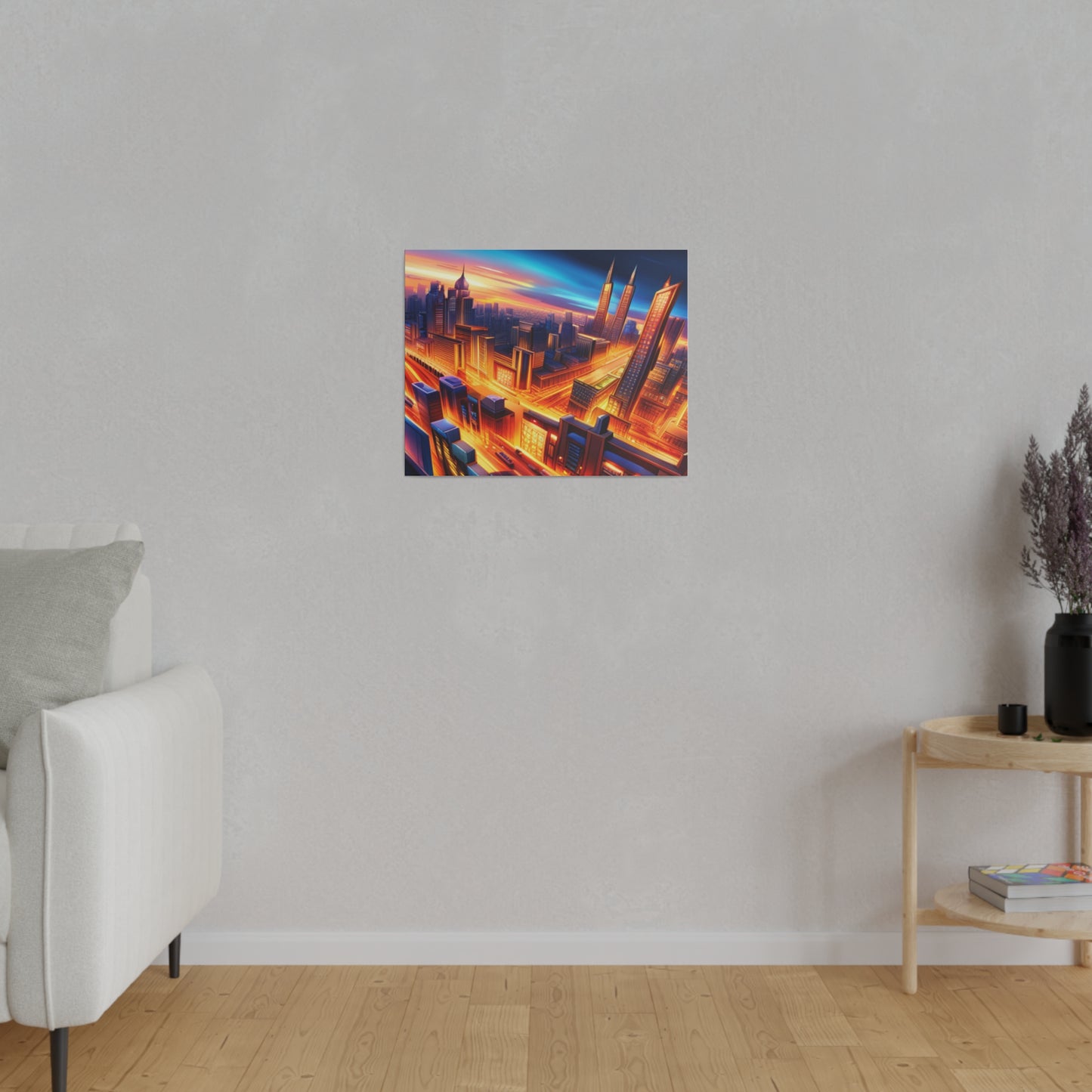 Futuristic Cityscape - Matte Canvas, Stretched, 0.75"