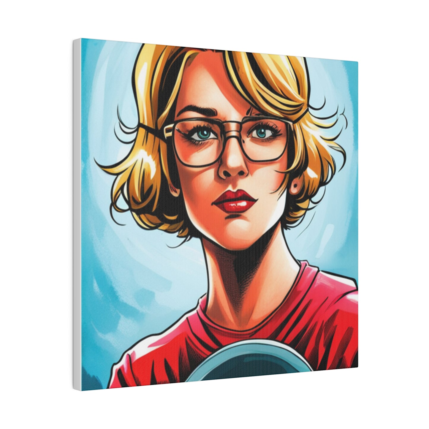 Comic Art, Female Model on Matte Canvas, Stretched, 0.75"