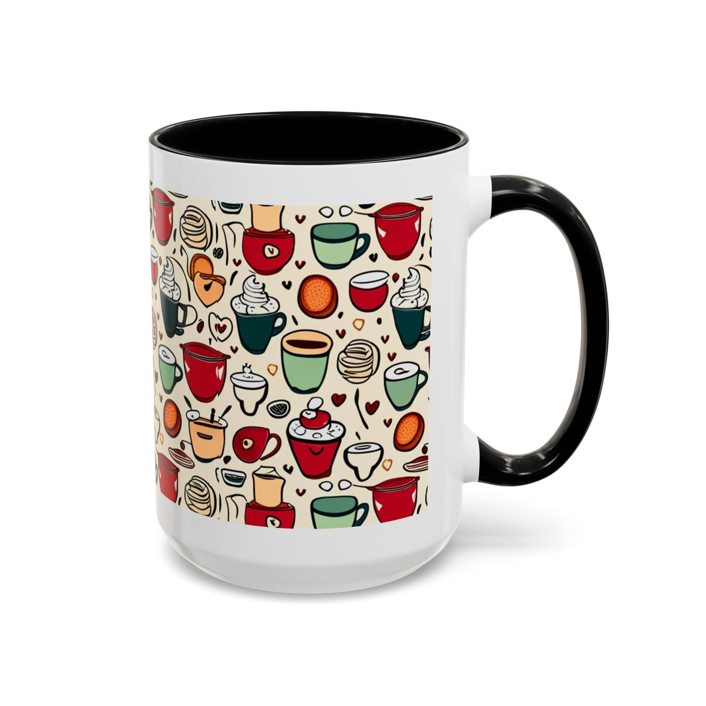 Latte Love 3 Accent Coffee Mug (11, 15oz)