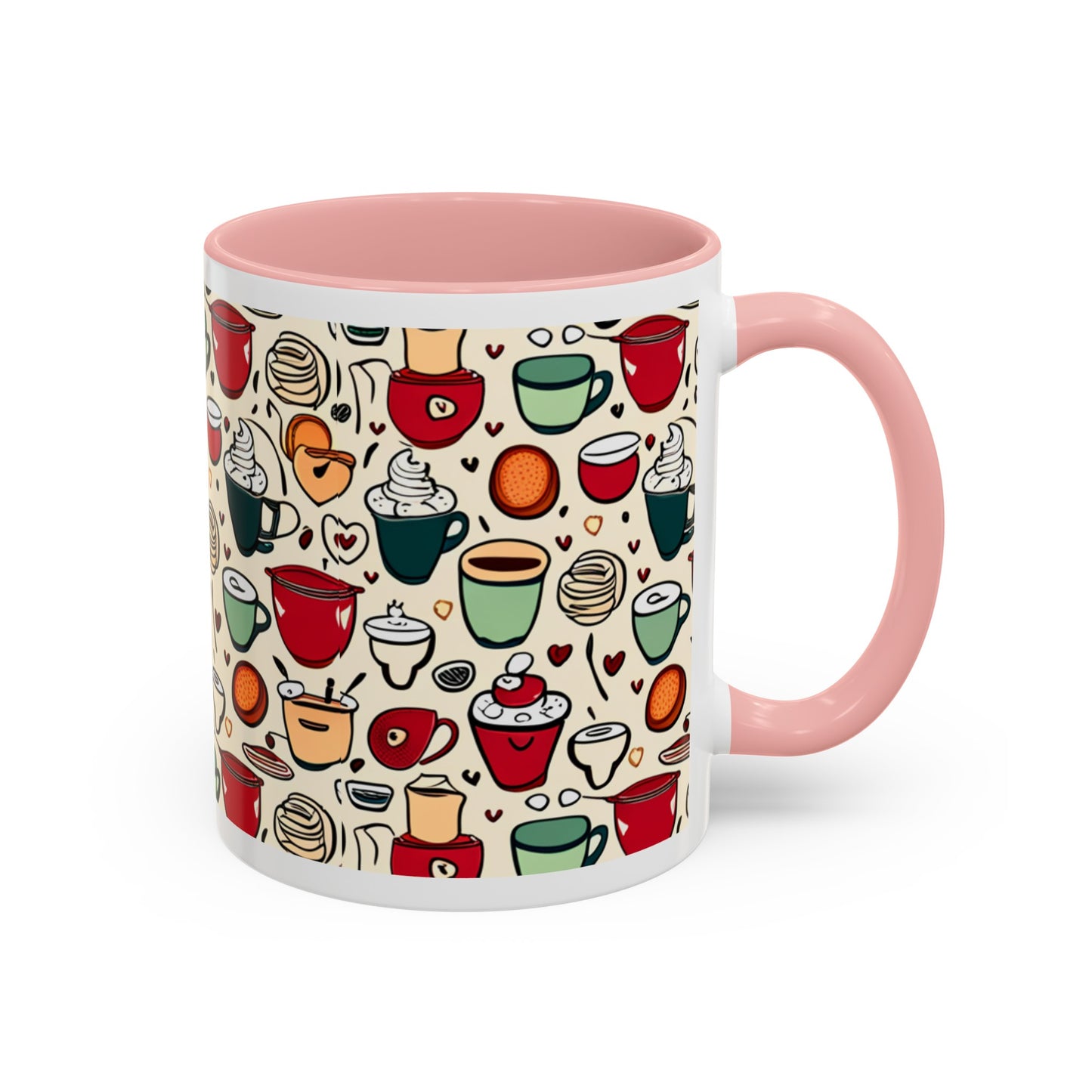 Latte Love 3 Accent Coffee Mug (11, 15oz)