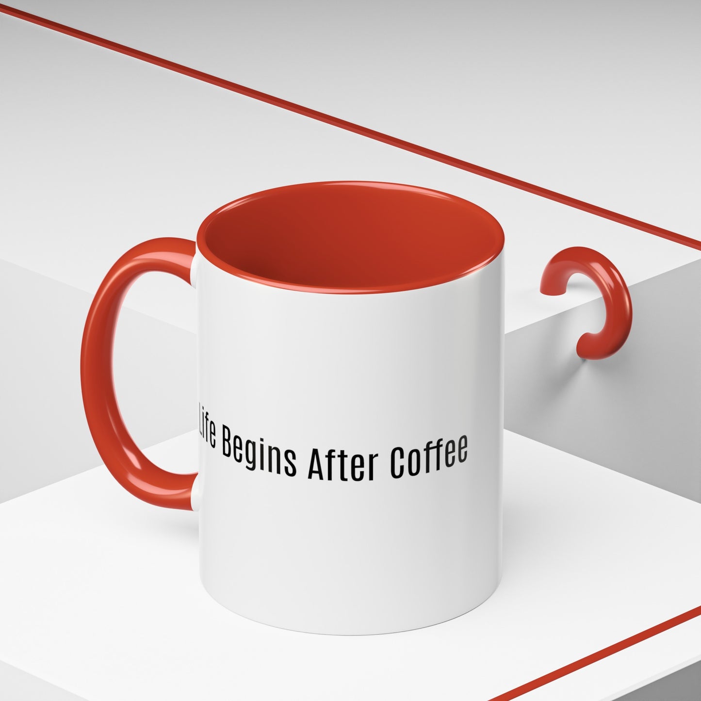 "Life Begins After Coffee" - Accent Coffee Mug (11, 15oz)