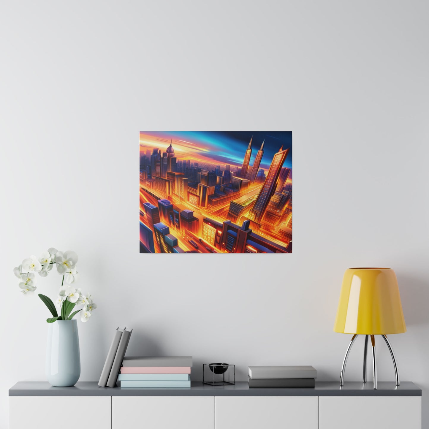 Futuristic Cityscape - Matte Canvas, Stretched, 0.75"