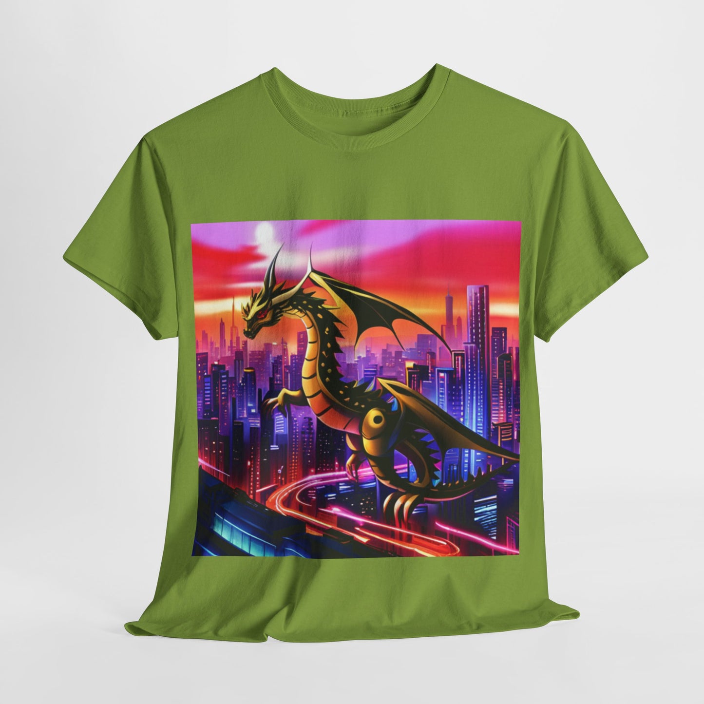 Robo-Dragon Cityscape Graphic Tee