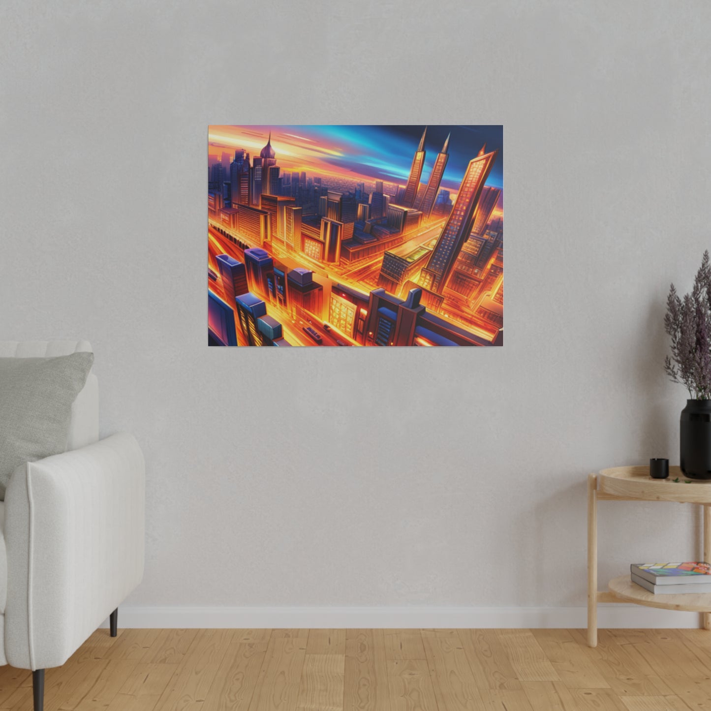 Futuristic Cityscape - Matte Canvas, Stretched, 0.75"