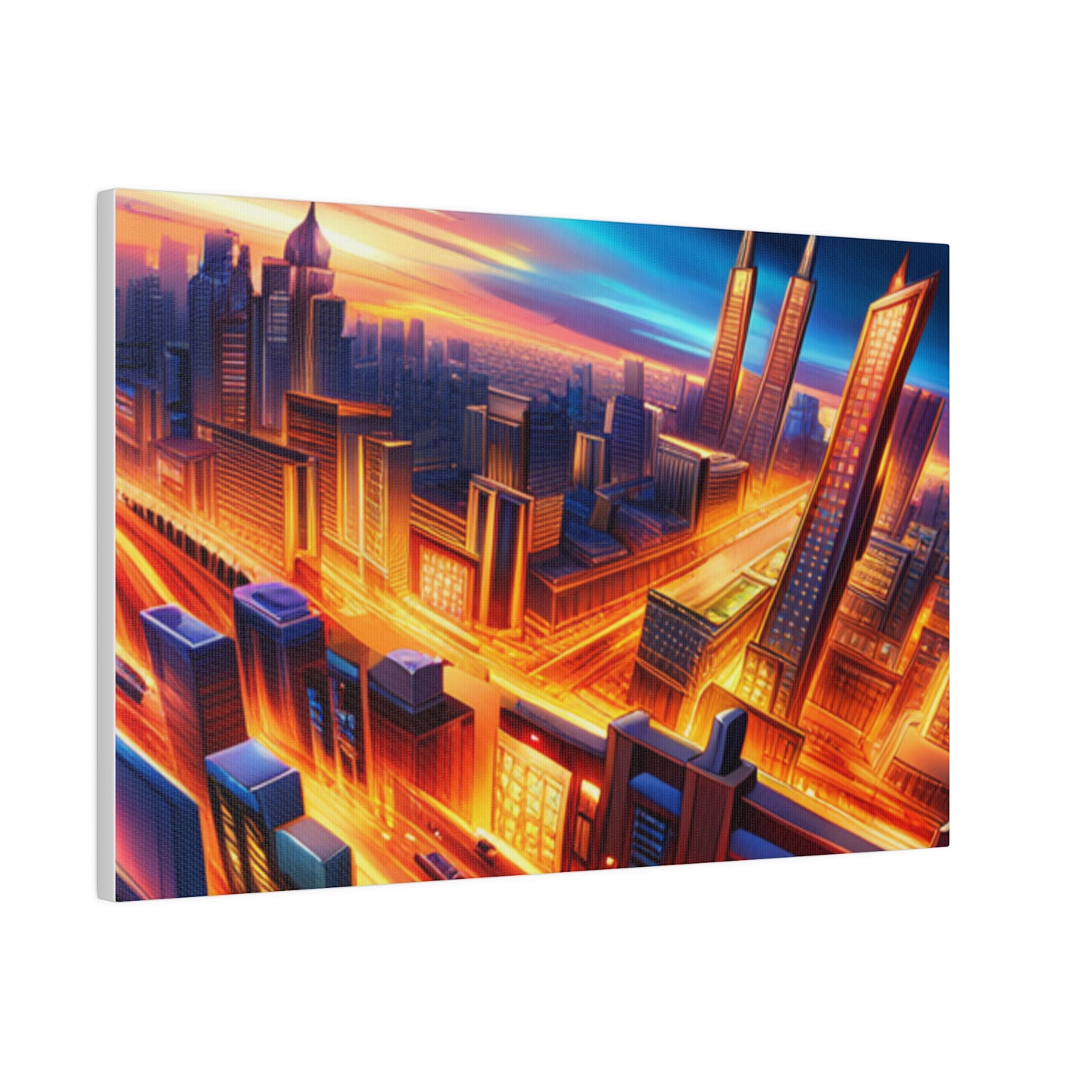 Futuristic Cityscape - Matte Canvas, Stretched, 0.75"