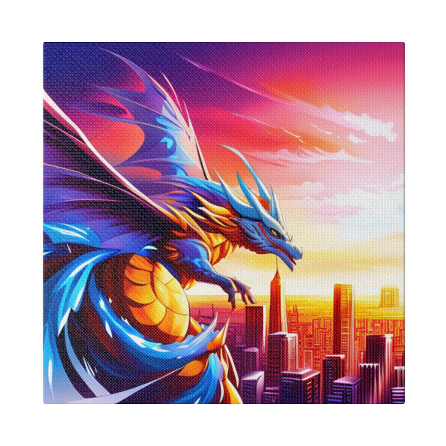 Dragon Cityscape - Matte Canvas, Stretched, 0.75"