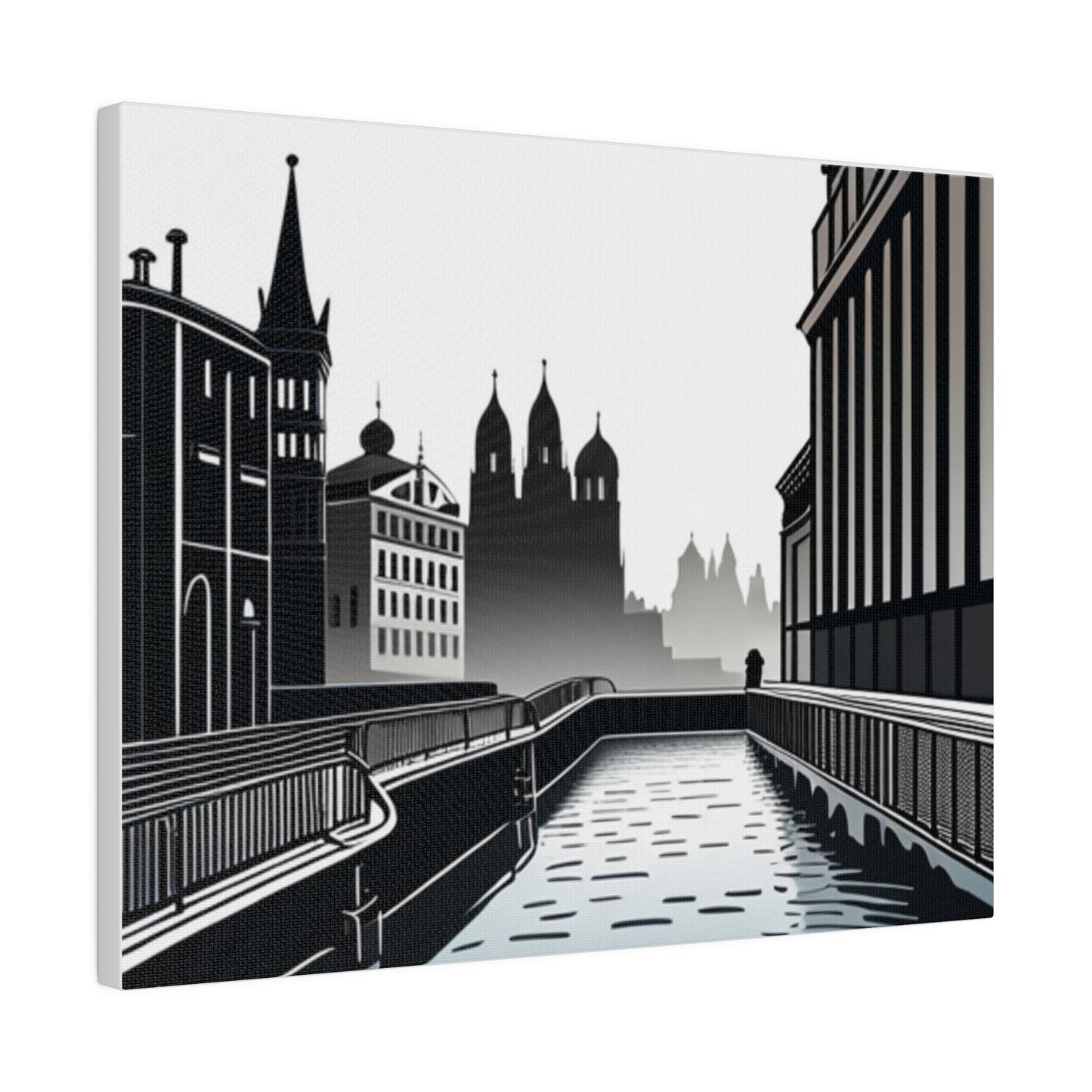 Majestic Metropolis: Matte Canvas Stretched Print