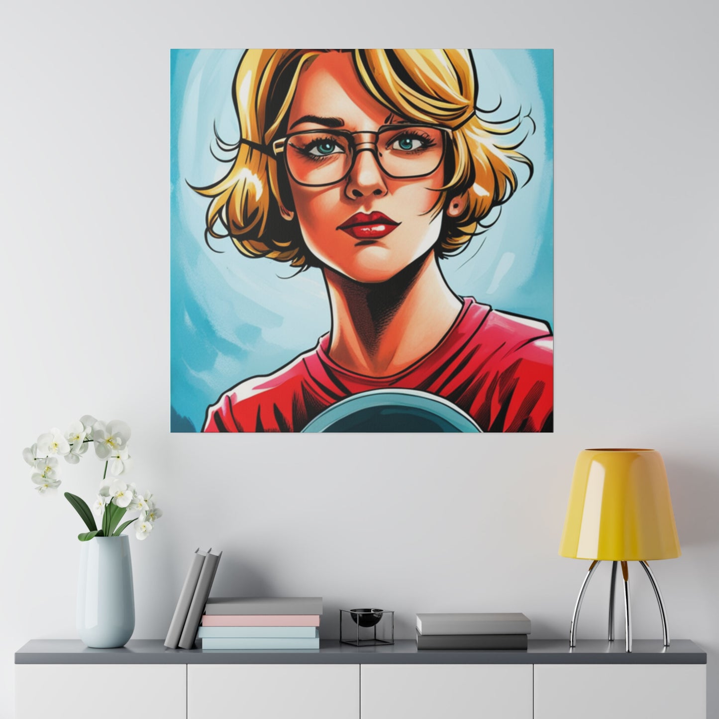 Comic Art, Female Model on Matte Canvas, Stretched, 0.75"