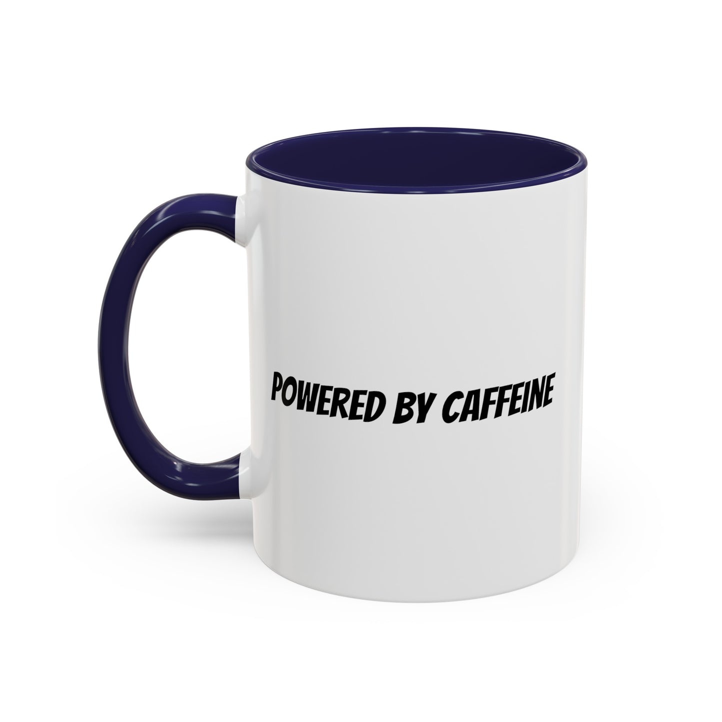 "Powered by Caffeine" Accent Coffee Mug (11, 15oz)