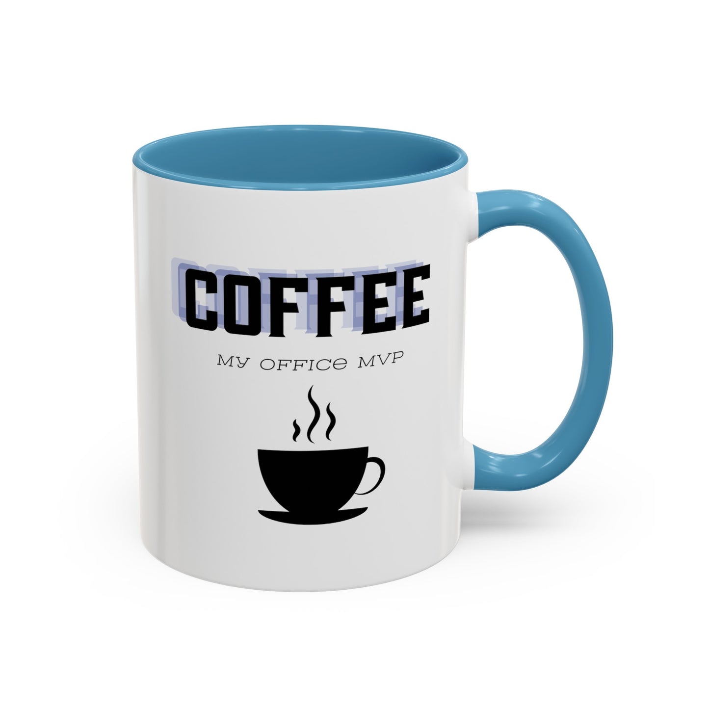 "Coffee: My office MVP" Accent Coffee Mug (11, 15oz)