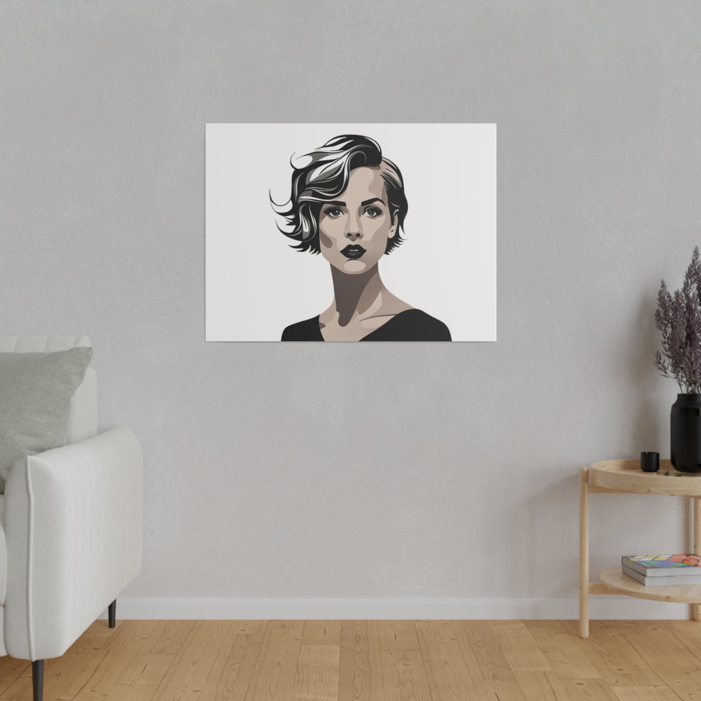 Comic Art, Female Model on Matte Canvas, Stretched, 0.75"