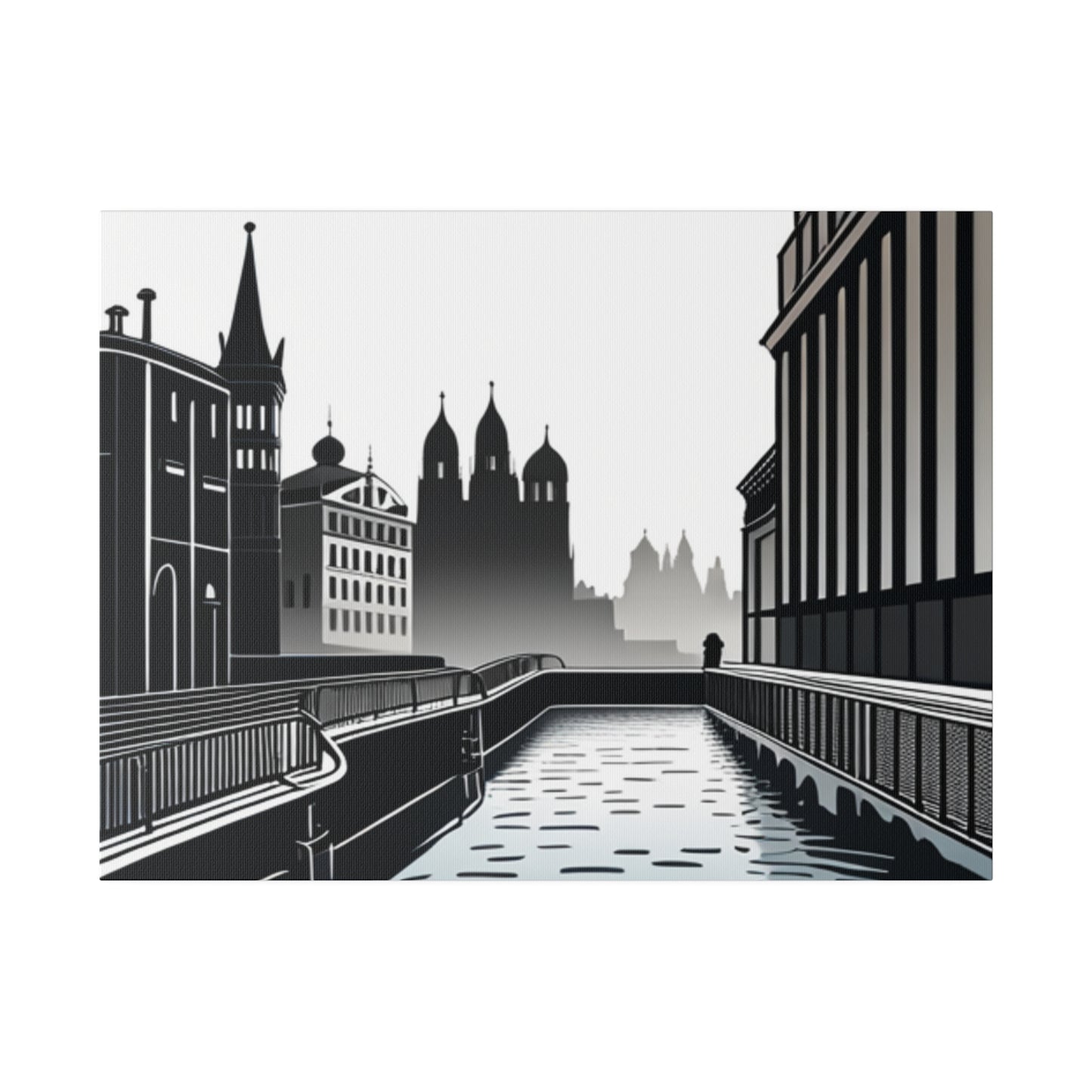 Majestic Metropolis: Matte Canvas Stretched Print