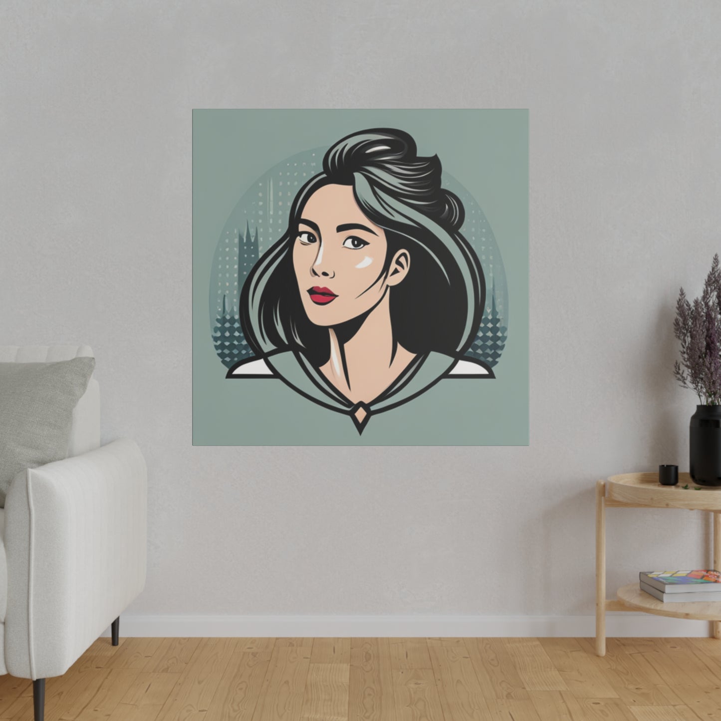 Comic Art, Female Model on Matte Canvas, Stretched, 0.75"