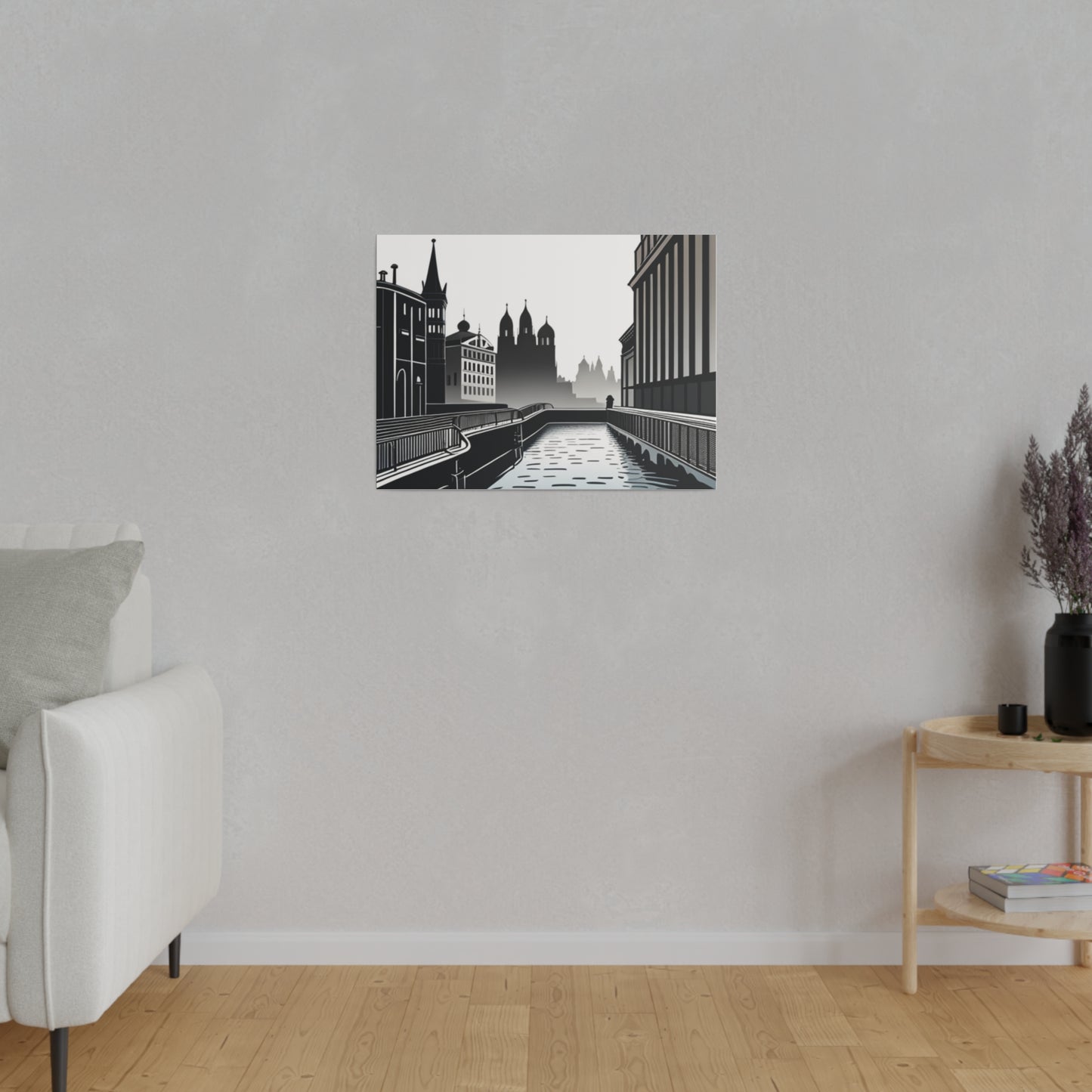 Majestic Metropolis: Matte Canvas Stretched Print