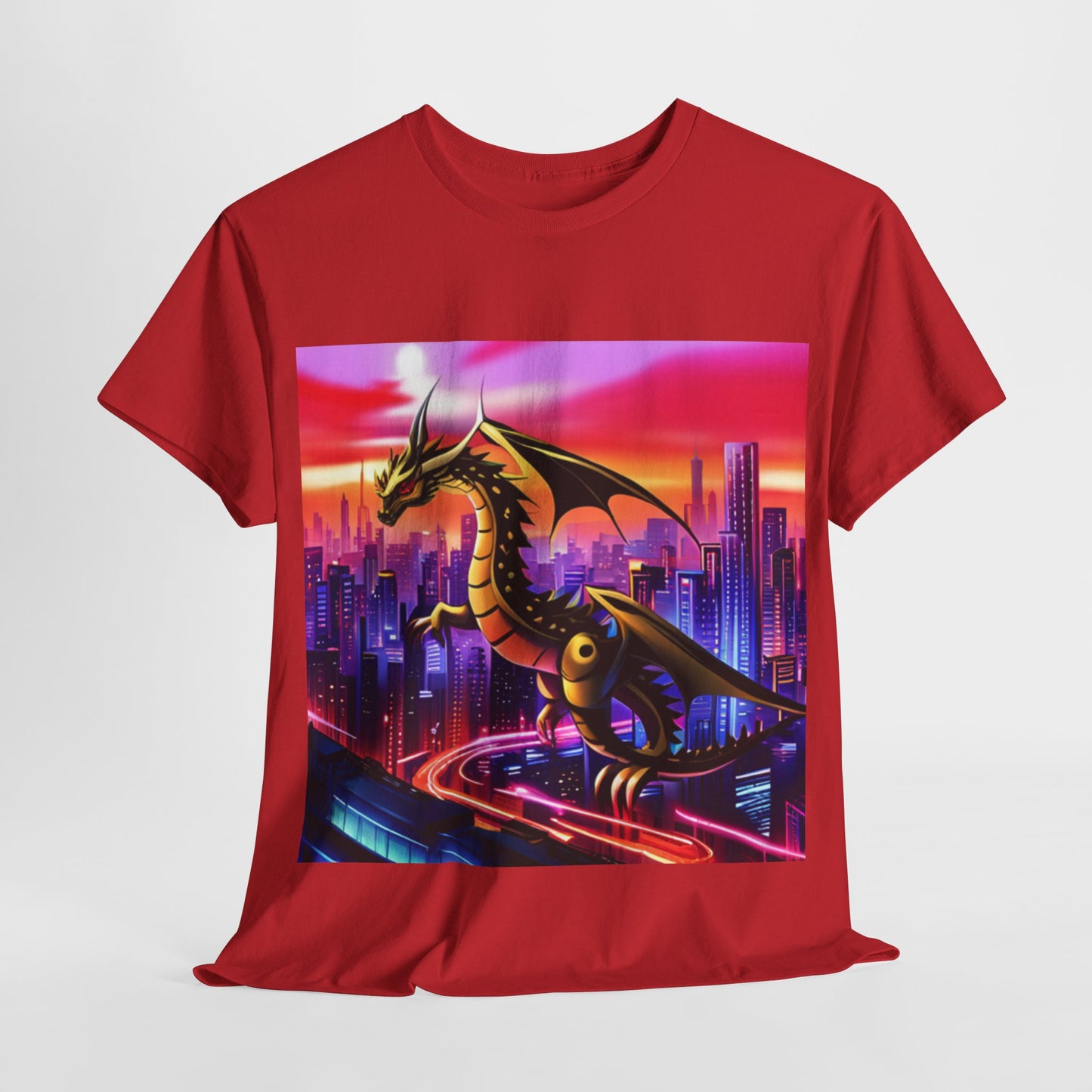 Robo-Dragon Cityscape Graphic Tee