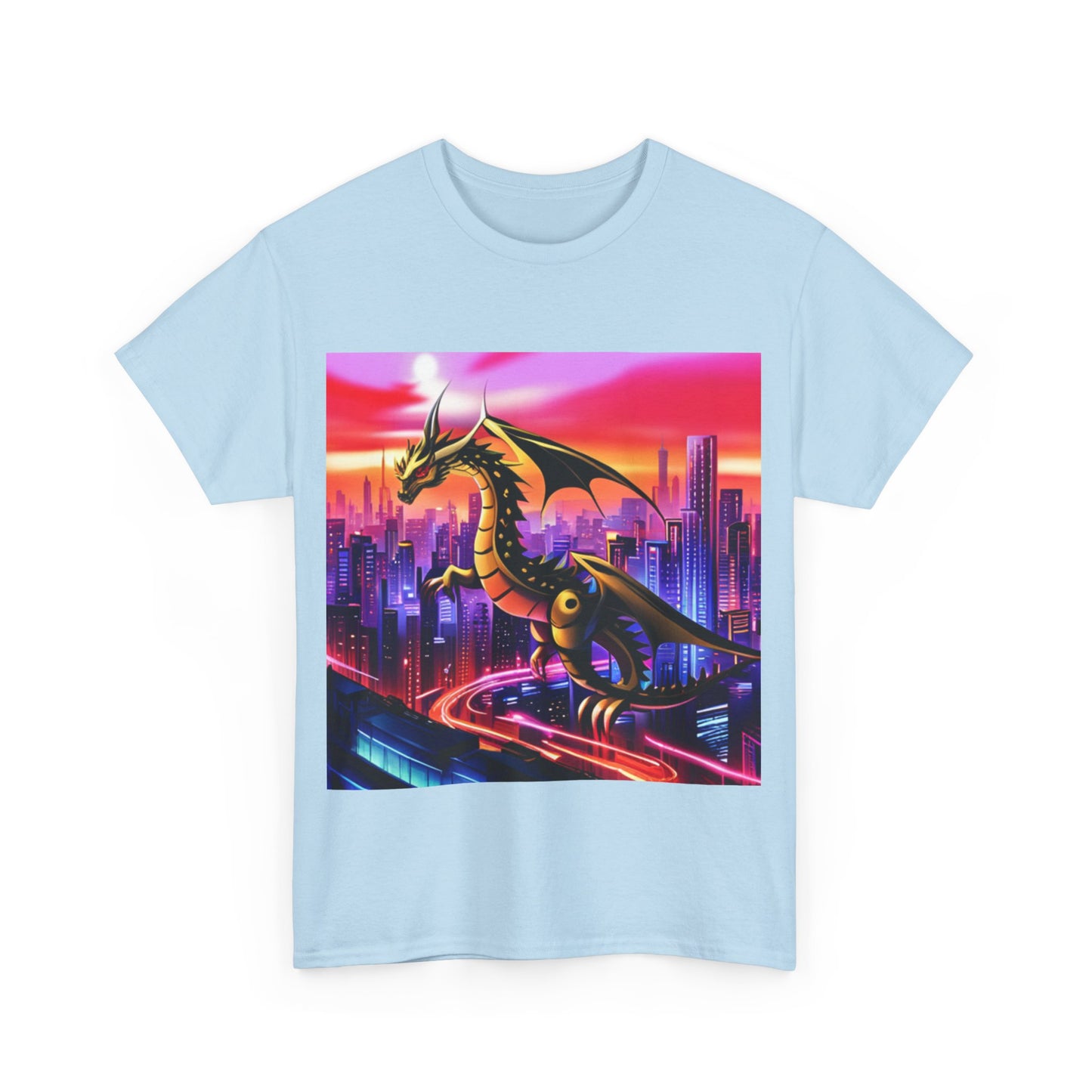 Robo-Dragon Cityscape Graphic Tee