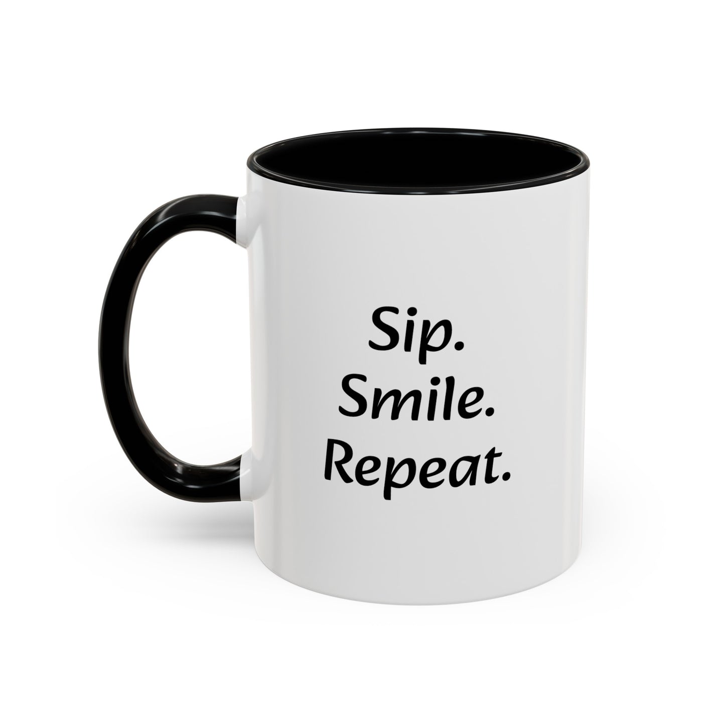 "Sip.Smile.Repeat." Accent Coffee Mug (11, 15oz)