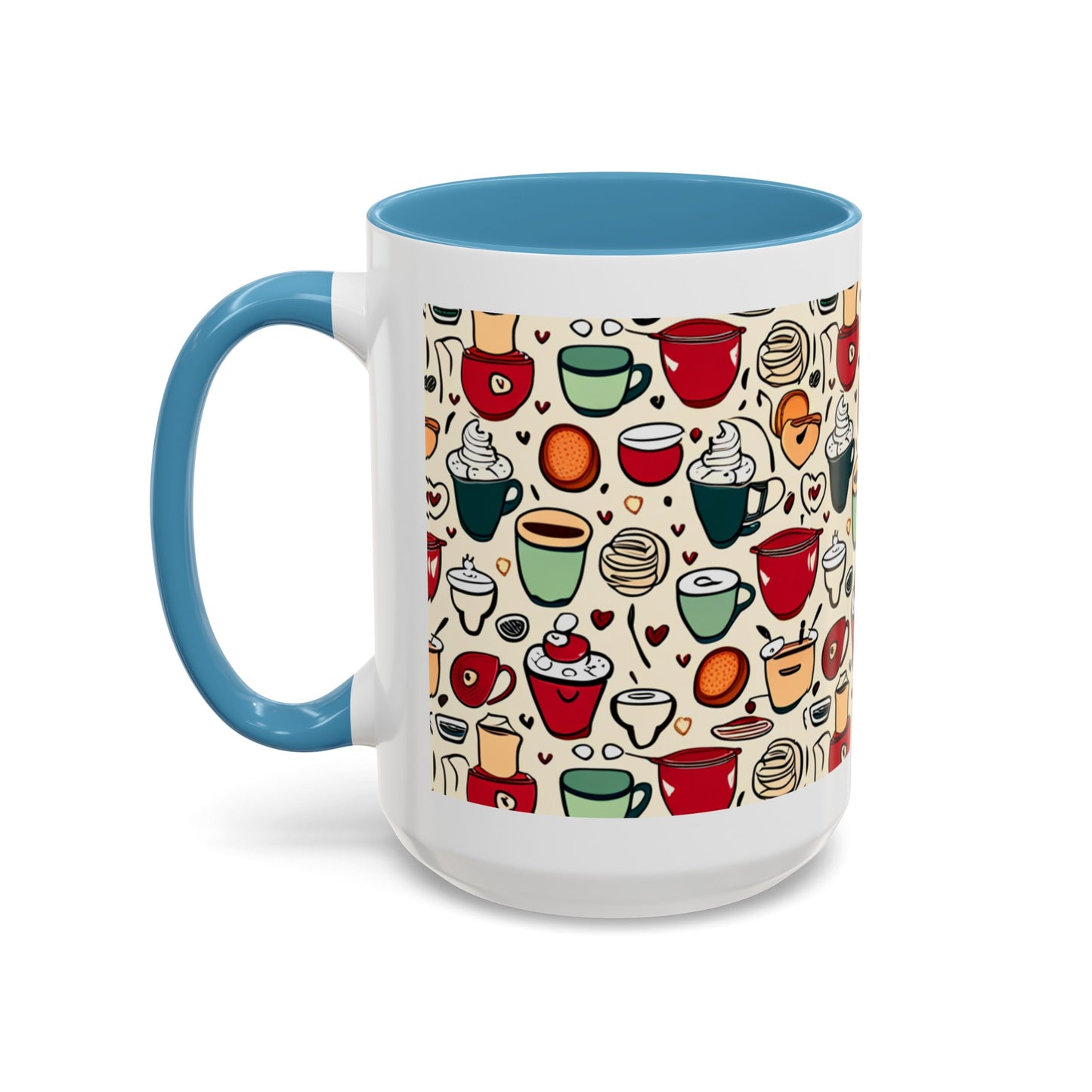 Latte Love 3 Accent Coffee Mug (11, 15oz)