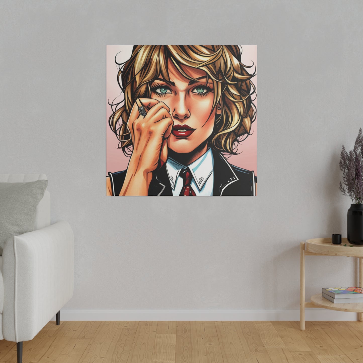 Comic Art, Female Model on Matte Canvas, Stretched, 0.75"