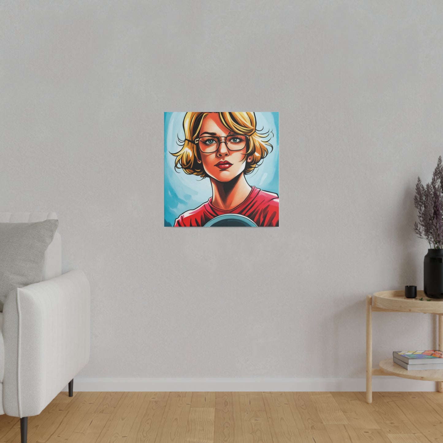 Comic Art, Female Model on Matte Canvas, Stretched, 0.75"