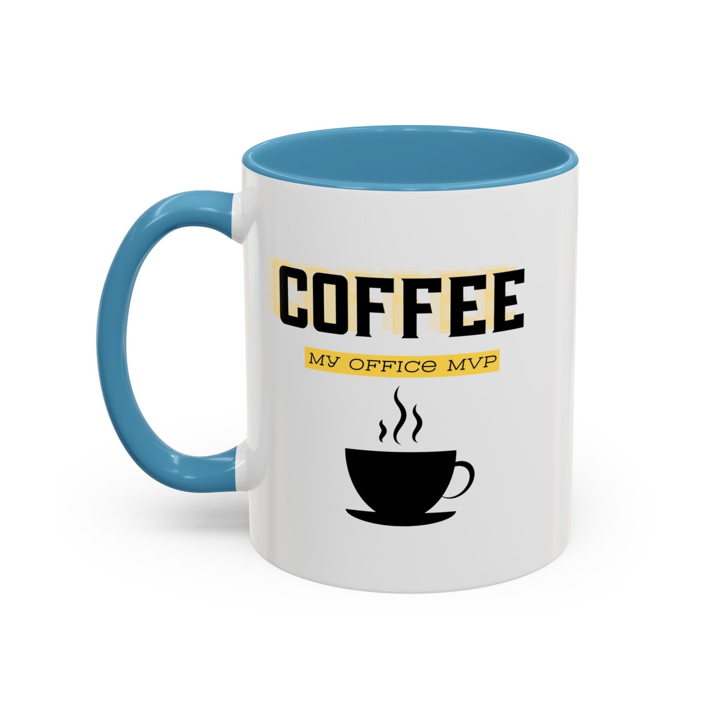 "Coffee: My office MVP" Accent Coffee Mug (11, 15oz)