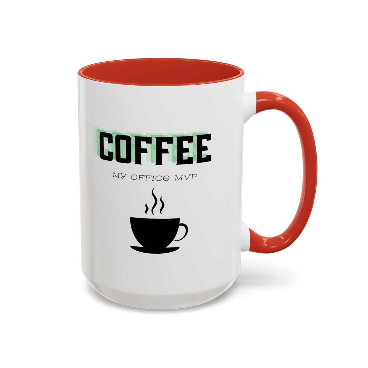 "Coffee: My office MVP" Accent Coffee Mug (11, 15oz)