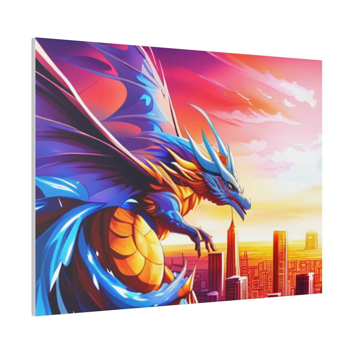 Dragon Cityscape - Matte Canvas, Stretched, 0.75"