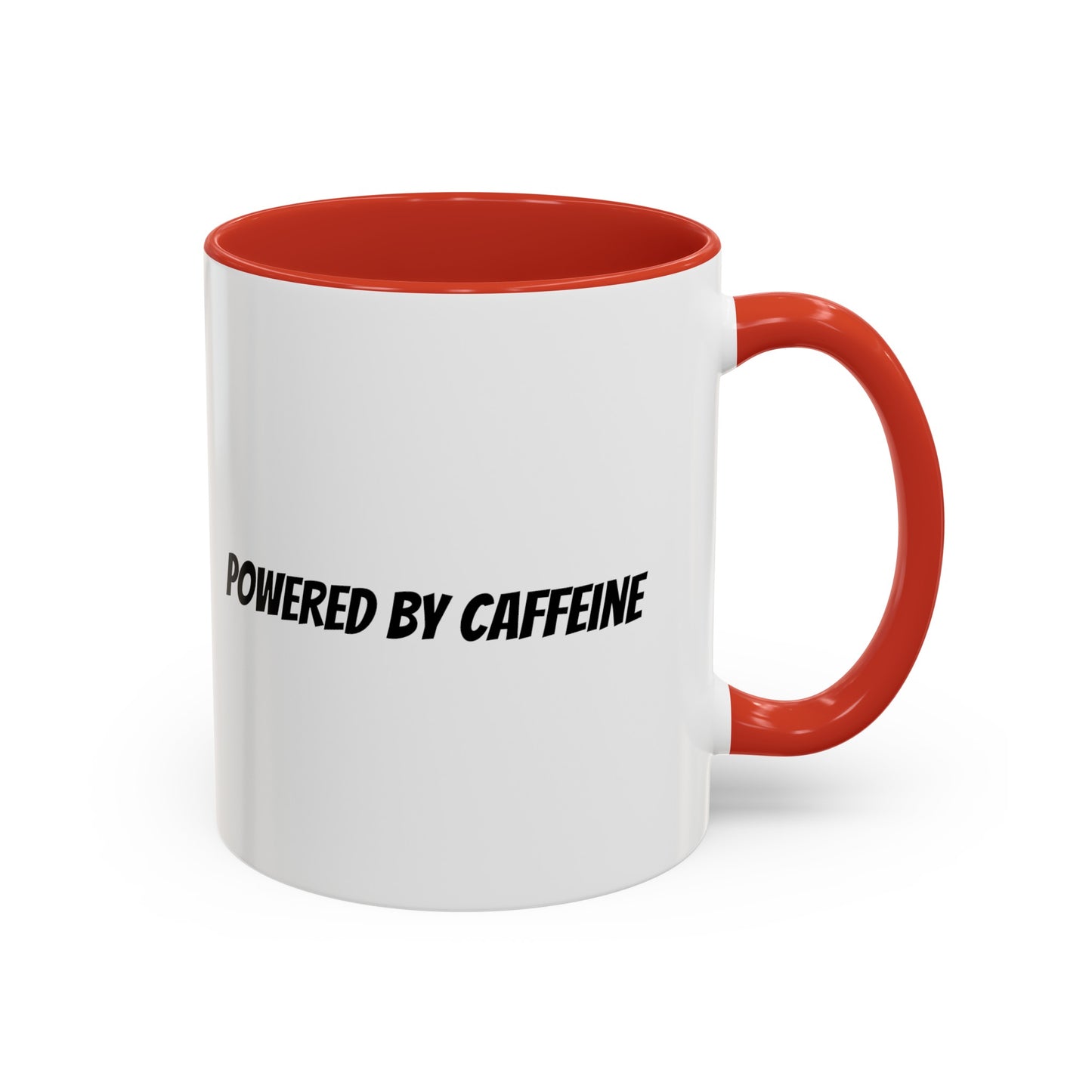 "Powered by Caffeine" Accent Coffee Mug (11, 15oz)