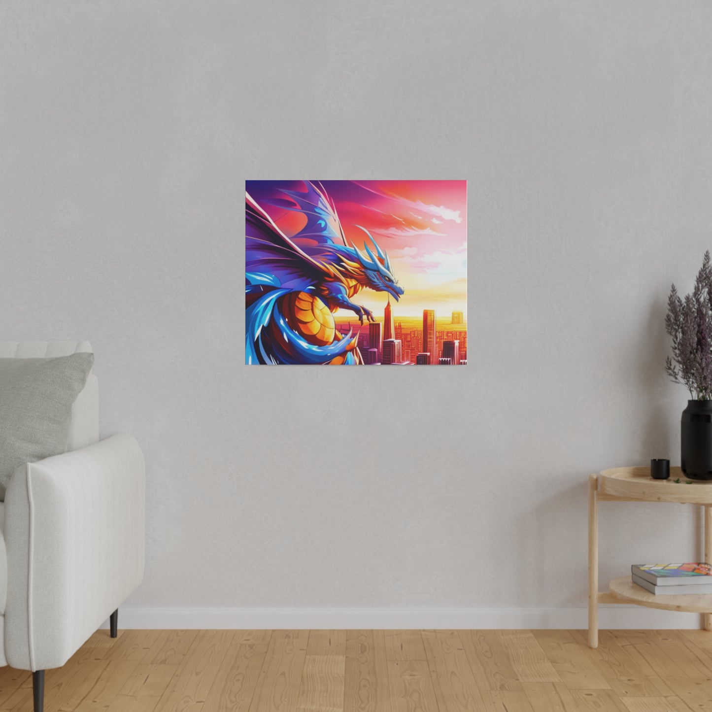 Dragon Cityscape - Matte Canvas, Stretched, 0.75"