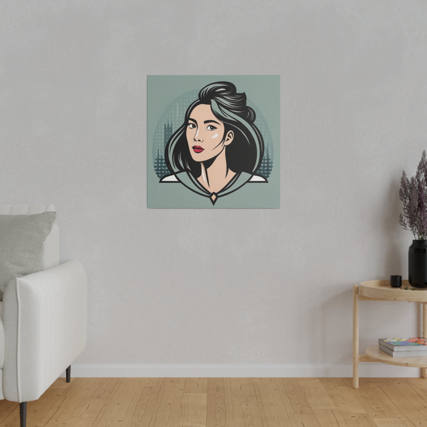 Comic Art, Female Model on Matte Canvas, Stretched, 0.75"