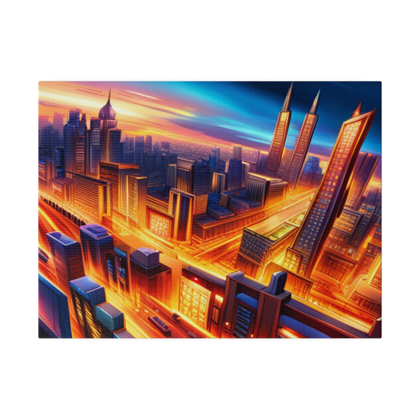 Futuristic Cityscape - Matte Canvas, Stretched, 0.75"