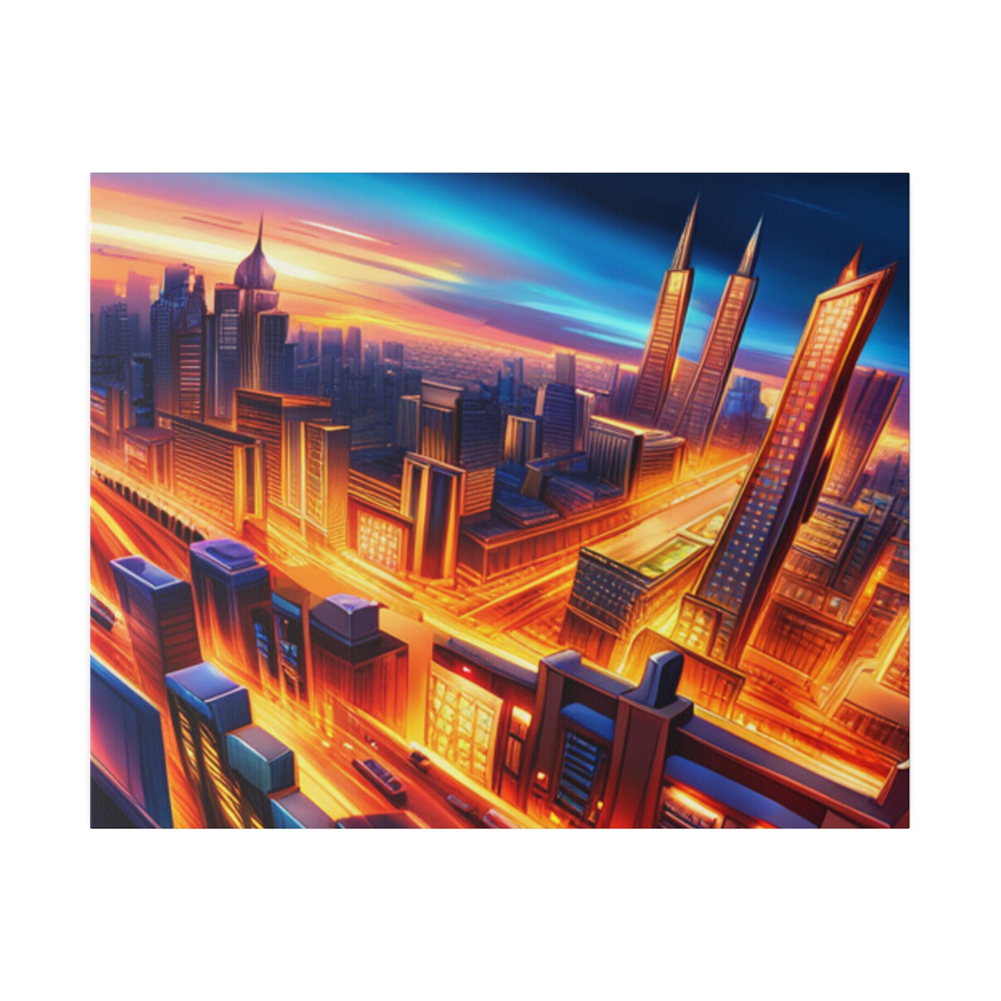 Futuristic Cityscape - Matte Canvas, Stretched, 0.75"