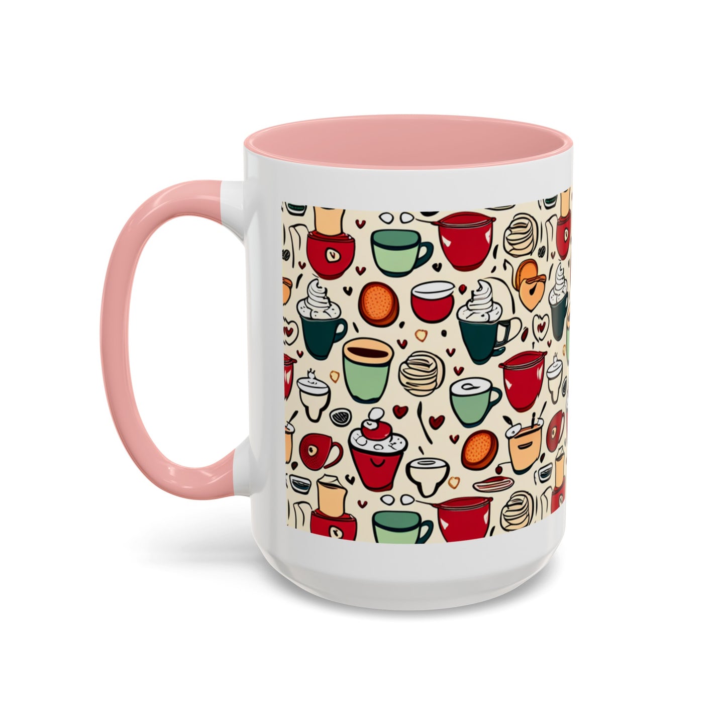 Latte Love 3 Accent Coffee Mug (11, 15oz)