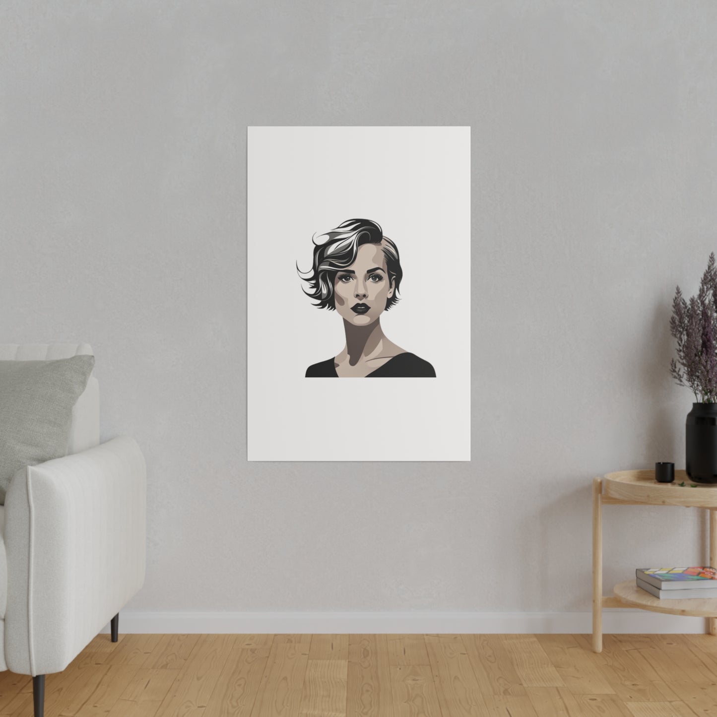 Comic Art, Female Model on Matte Canvas, Stretched, 0.75"