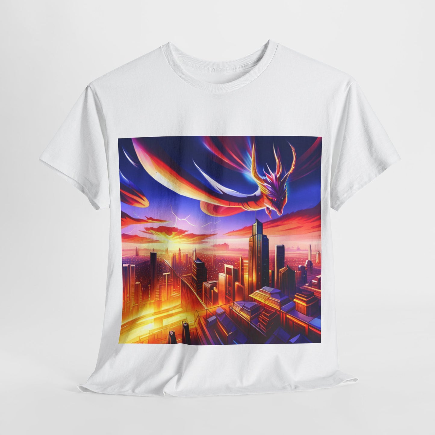 Soaring Dragon Cityscape Graphic Tee