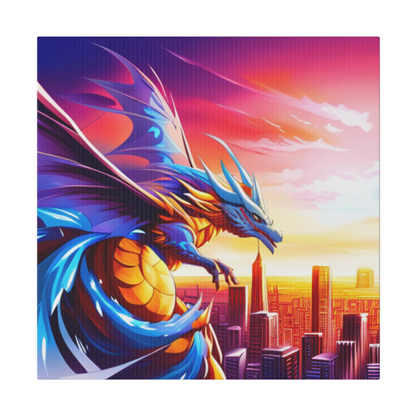 Dragon Cityscape - Matte Canvas, Stretched, 0.75"