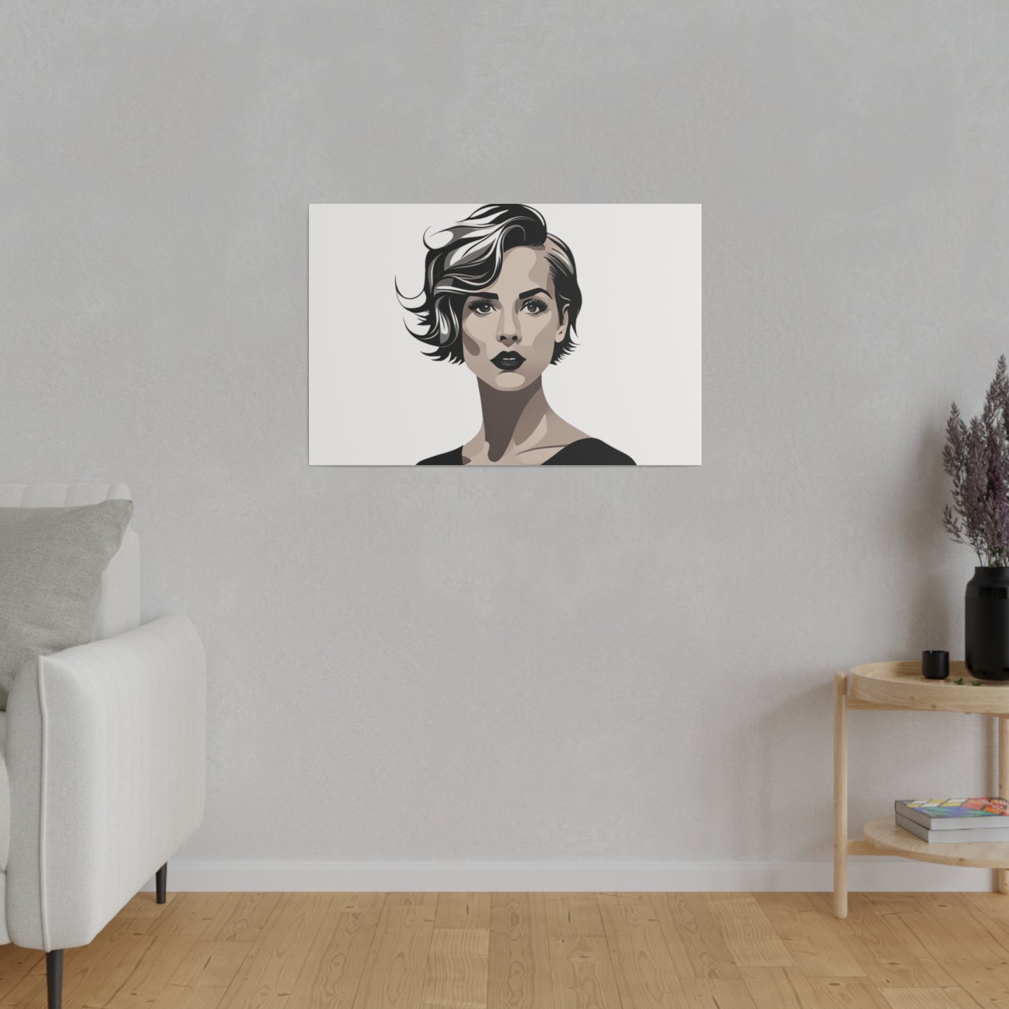 Comic Art, Female Model on Matte Canvas, Stretched, 0.75"