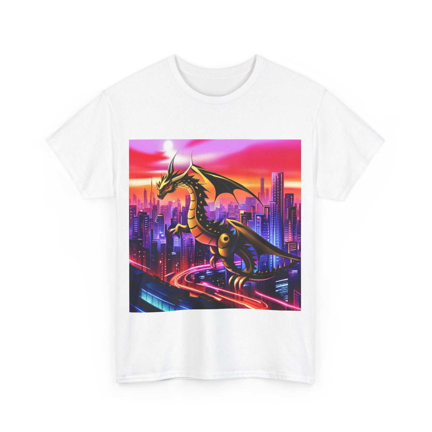 Robo-Dragon Cityscape Graphic Tee