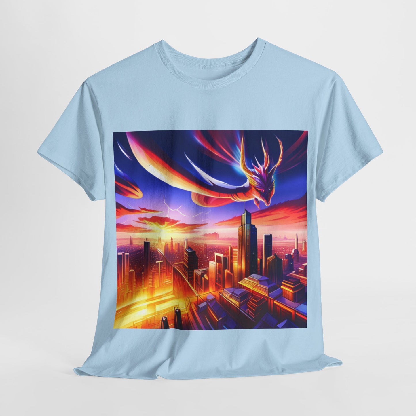 Soaring Dragon Cityscape Graphic Tee