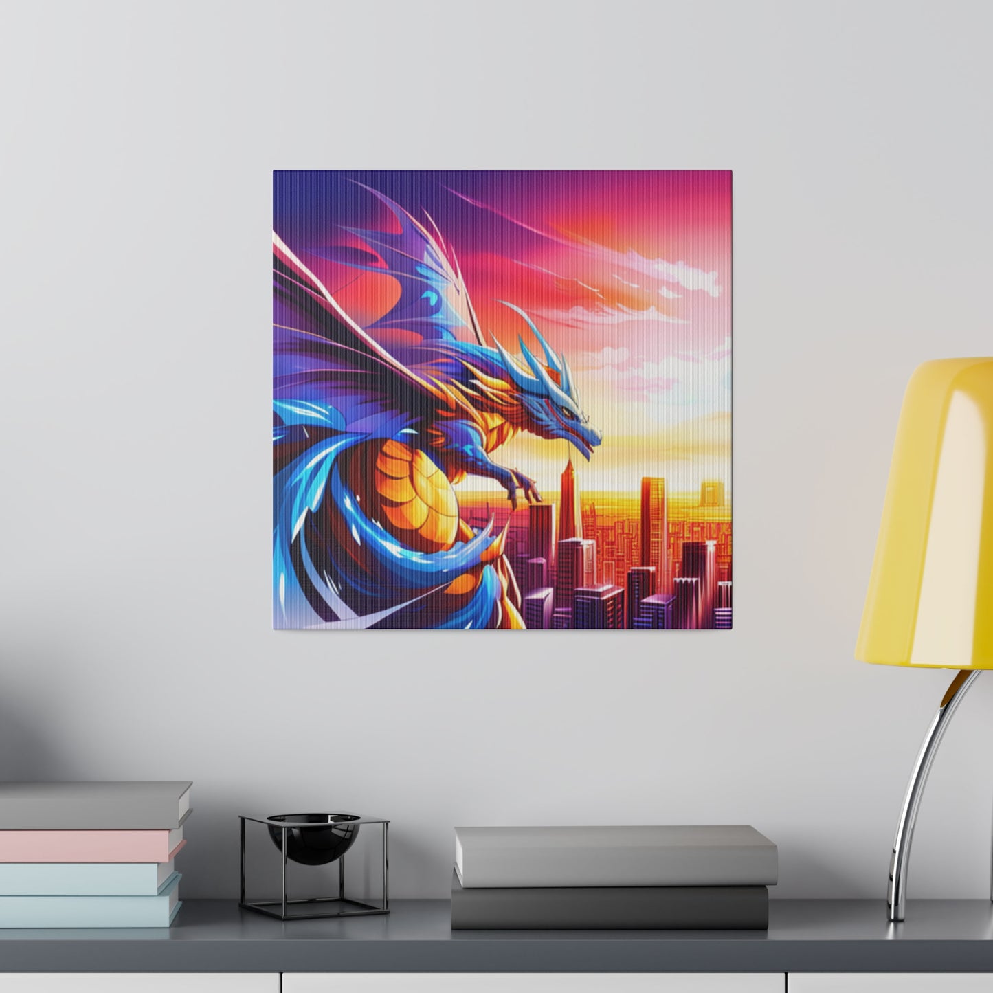 Dragon Cityscape - Matte Canvas, Stretched, 0.75"