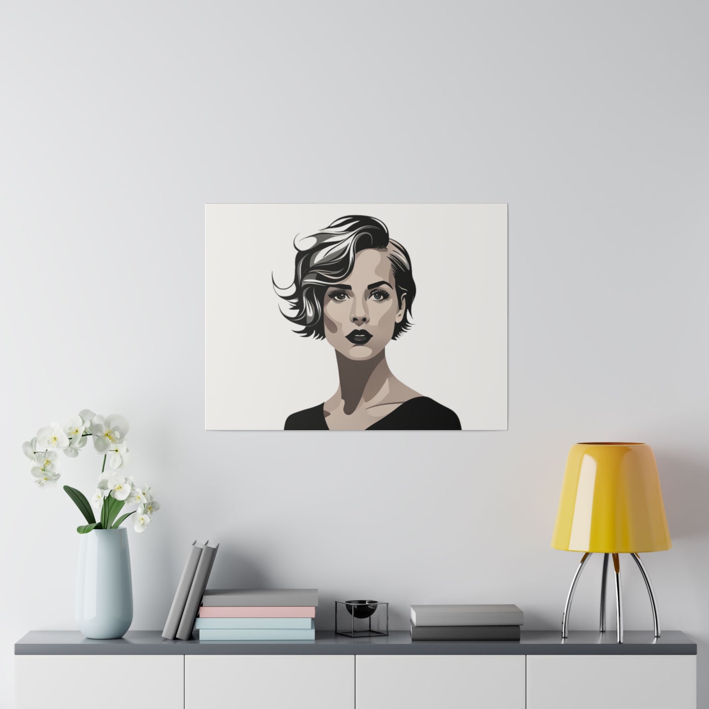 Comic Art, Female Model on Matte Canvas, Stretched, 0.75"