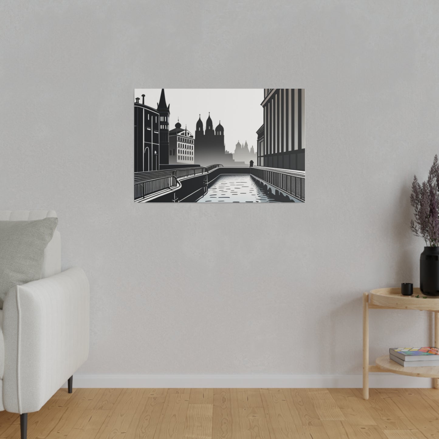 Majestic Metropolis: Matte Canvas Stretched Print