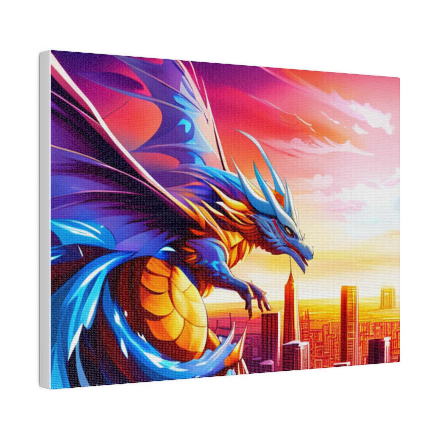 Dragon Cityscape - Matte Canvas, Stretched, 0.75"