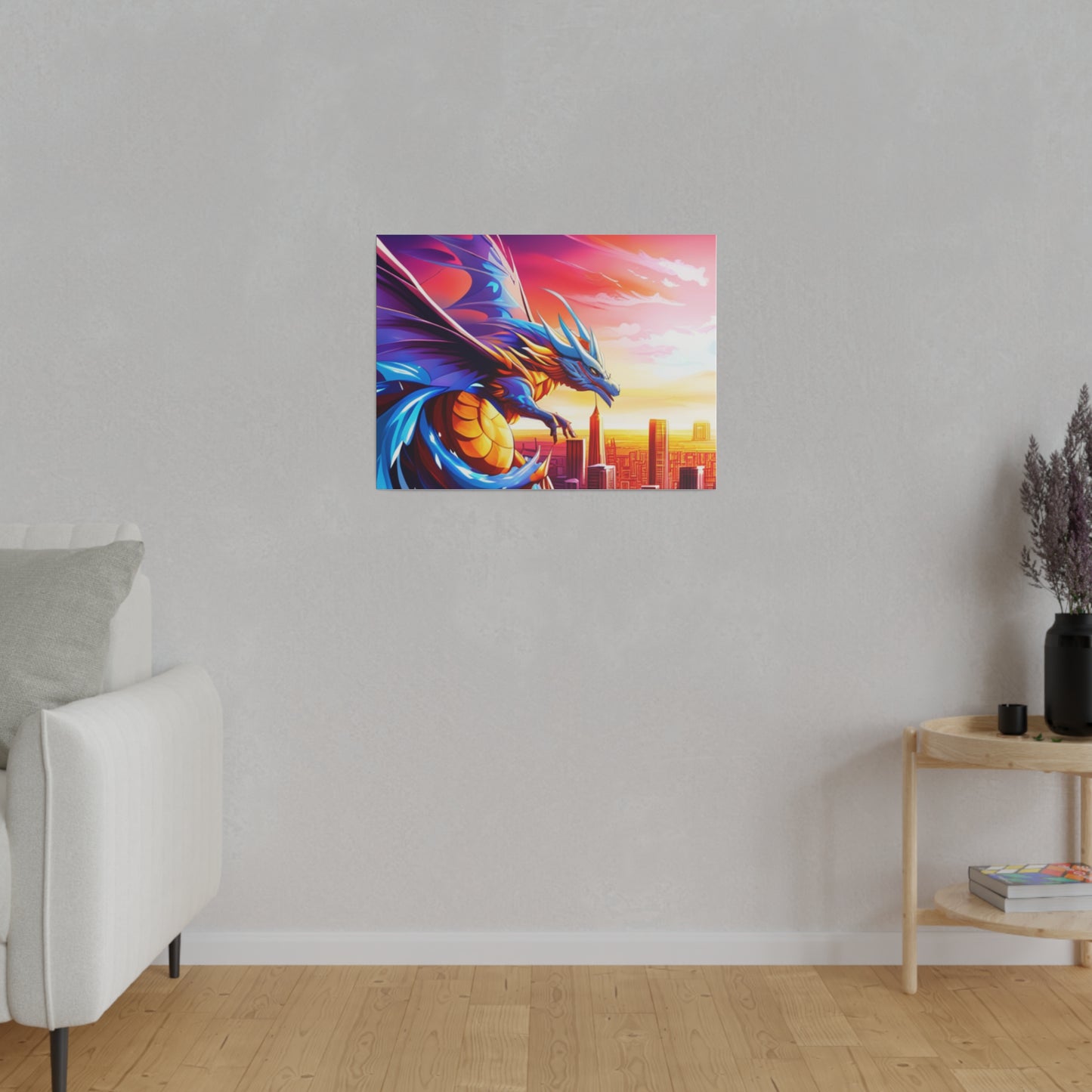 Dragon Cityscape - Matte Canvas, Stretched, 0.75"