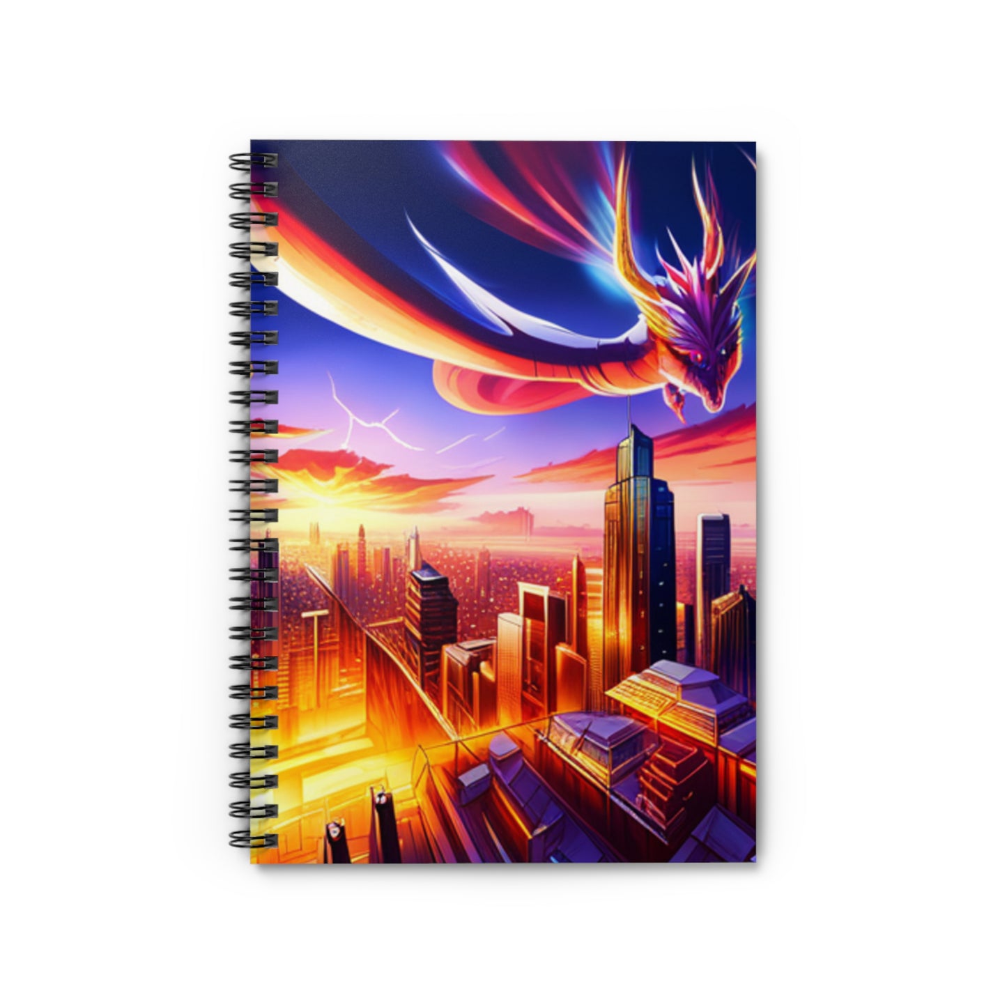 Soaring Dragon Anime Art - Spiral Notebook - 8" x 6"